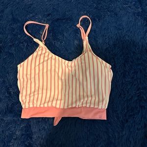 Coral Reef The Lounger Top Pink and White Stripe